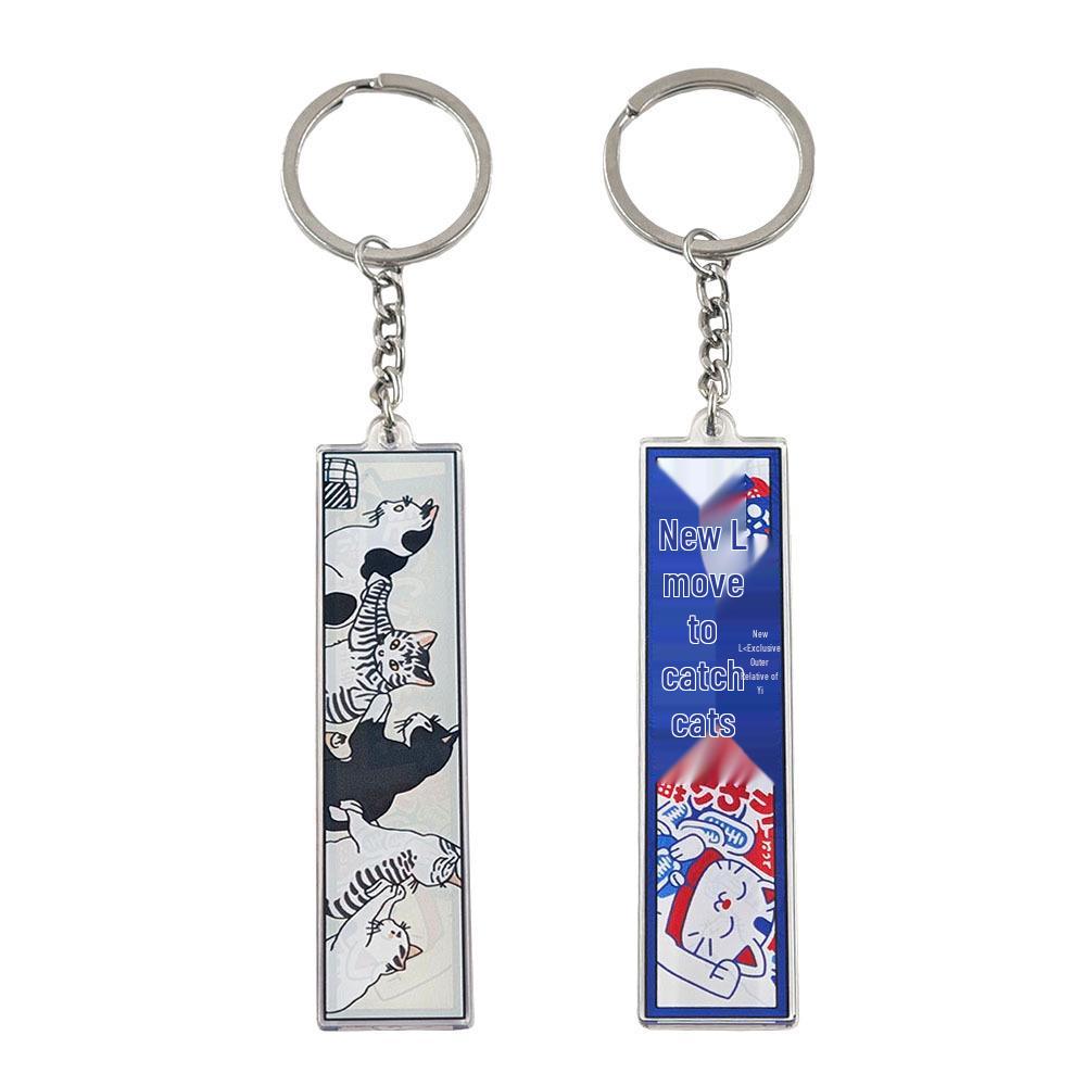 Creative English Slogan Acrylic Keychain - European & American Style