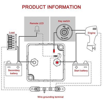 12V 24V Auto RV Charging Switch Smart Dual Battery Isolator Voltage Sensitive Relay Compatible with