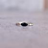 Genuine Black Onyx Ring Onyx Marquise Shaped Dainty Ring for Women Everyday Jewelry Sterling Silver Black Stone Ring Bridesmaid Gifts