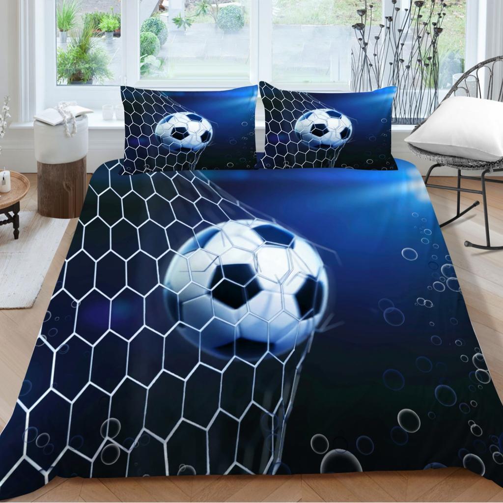 Football Series Quilt Cover Pillowcase Two Or Three-Piece Set 3D Digital Printing Polyester Sports Style