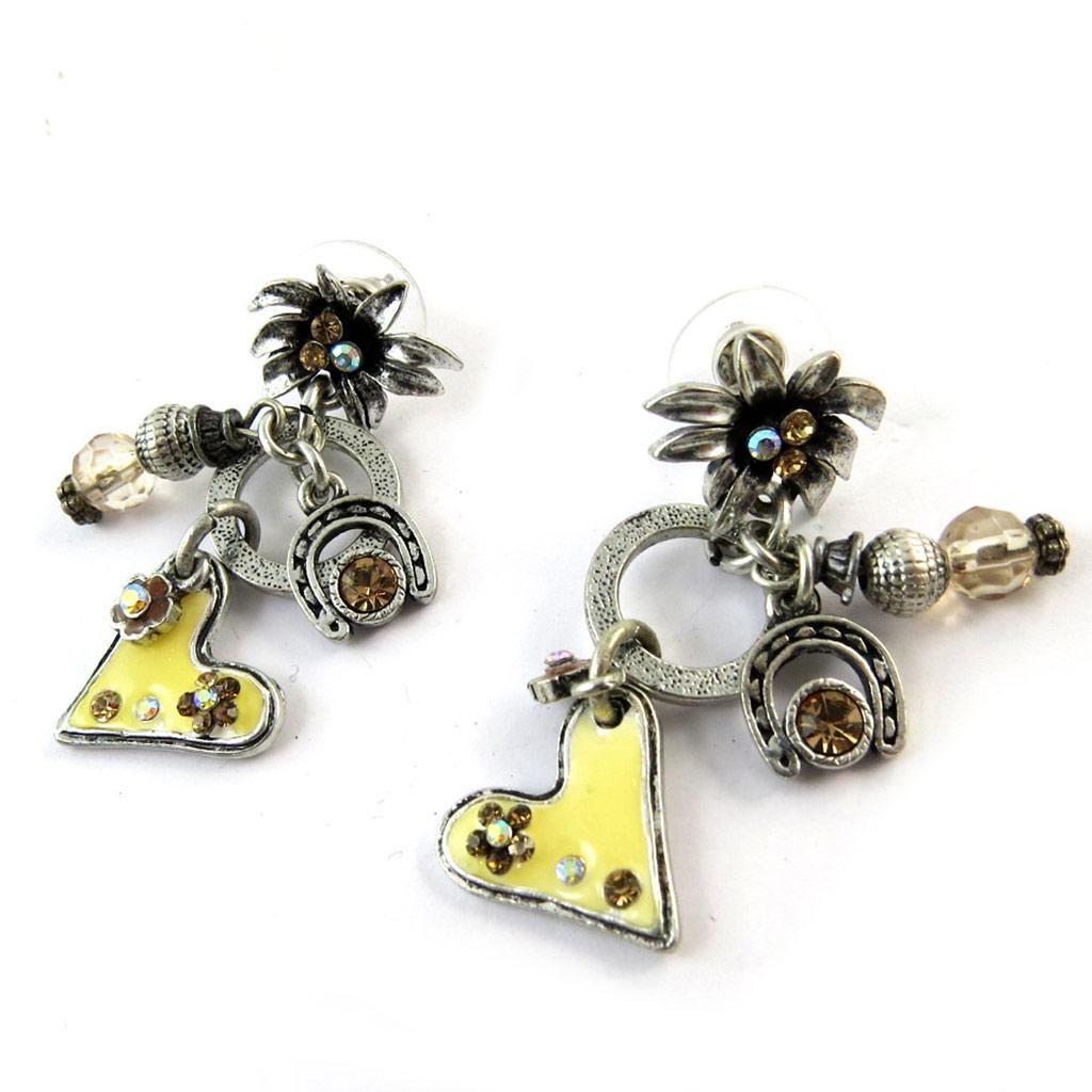 Les Trésors De Lily [E0576] - Designer Earrings 'Tour Du Monde' Beige
