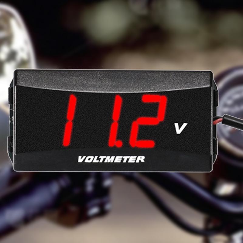 Automatic Volt Meter Multipurpose LED Display Voltmeter 12V Battery Meter Weather-Resistant Digital Voltmeter Gauge Voltage