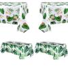 DIFEIUKI Hawaiian Tablecloths, Pack of 4, Tropical Monstera and Plumeria Prints, Hawaiian-inspired Table Covers with Flowers and Palm Leaves, Stylish,