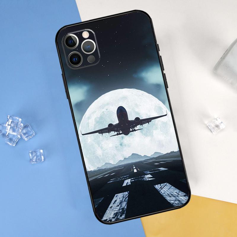 Aircraft Airplane Fly Travel Phone Case For iPhone 15 Pro 16 Pro 11 13 14 Pro Max 12 Mini XR 16 15 Plus 16e Cover Shell