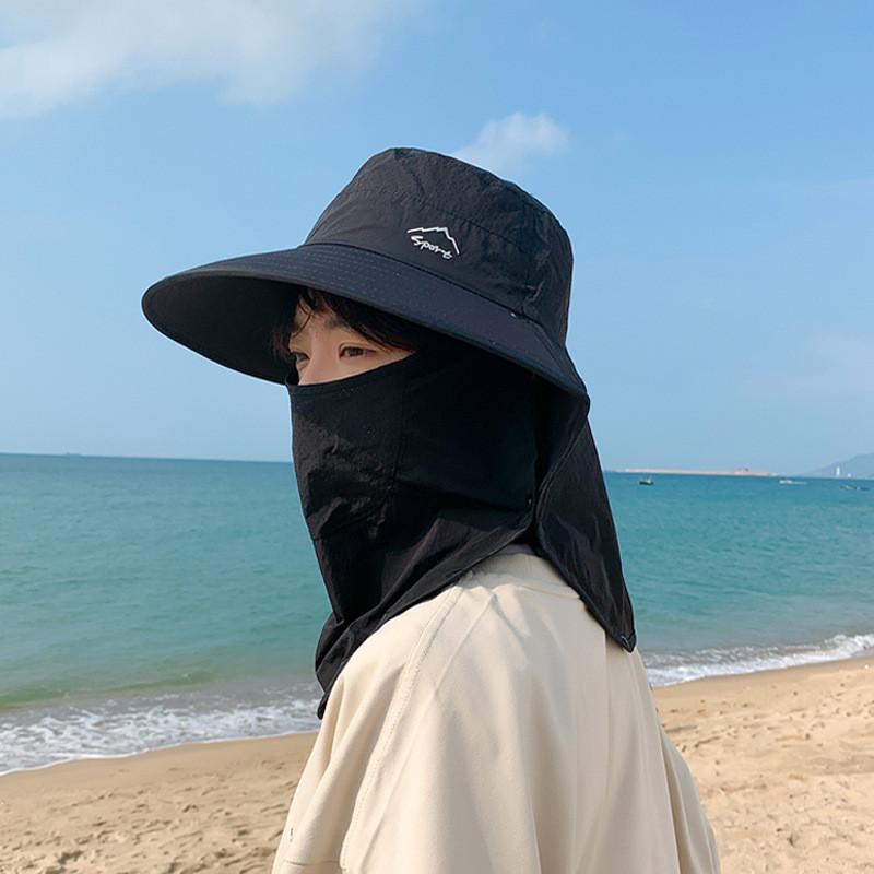 

Летняя кепка-маска для лица из дышащего нейлона для мужских активных занятий на свежем воздухе чёрный