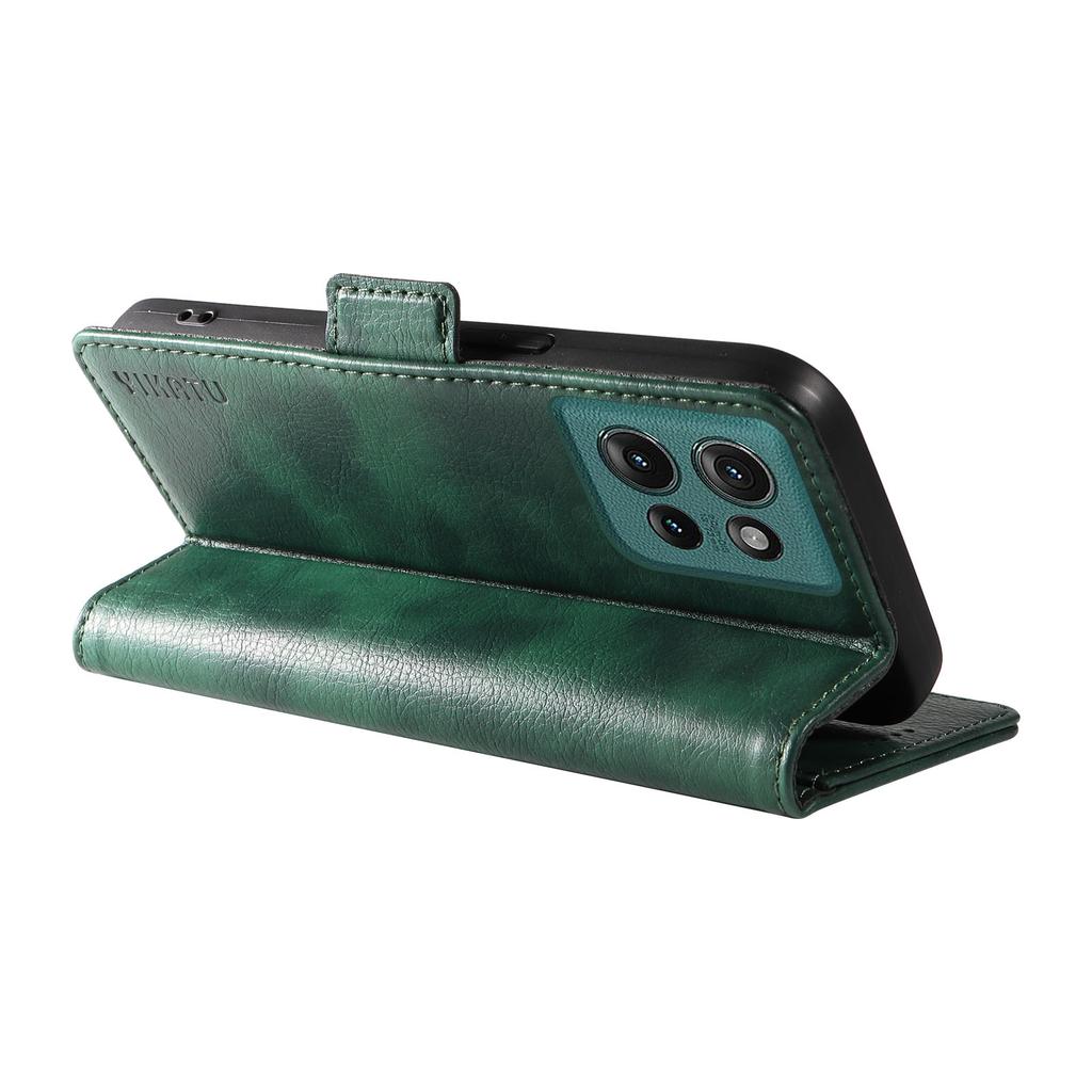 YIKATU YK-007 For Motorola Edge 50 5G Case Side Buckle PU Leather Phone Cover Litchi Texture