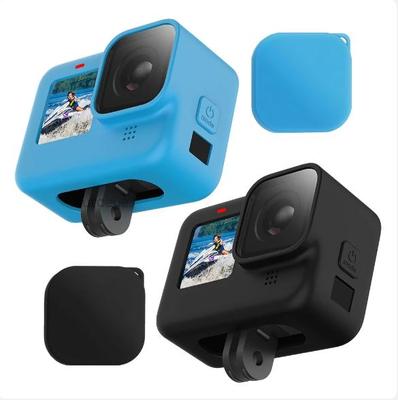 Funda Protectora de Silicona para GoPro Hero 11 10 9 Black Protector de Pantalla de Cristal Templado Película Tapa de Lente Cubierta Accesorio GoPro