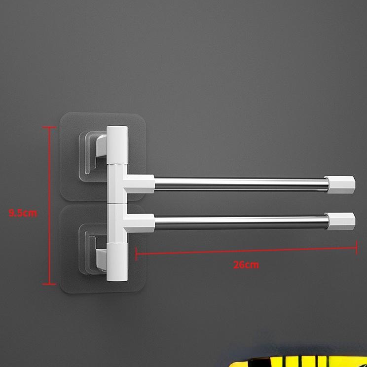 Bathroom Rotation Towel Storage Rack Punch-Free Stainless Steel Organizer Shelf Hanging Wall Shelves Suction Cup