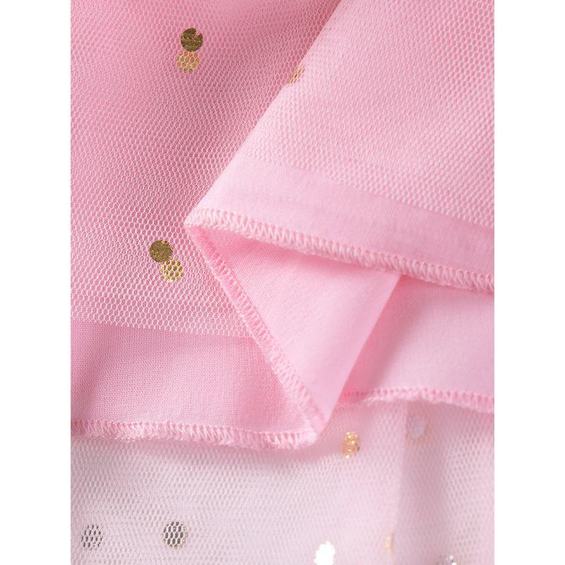 Spring and Autumn girl pure cotton Threaded Pink Dress Baby Princess Dress kids Children's Long sleeves Dress