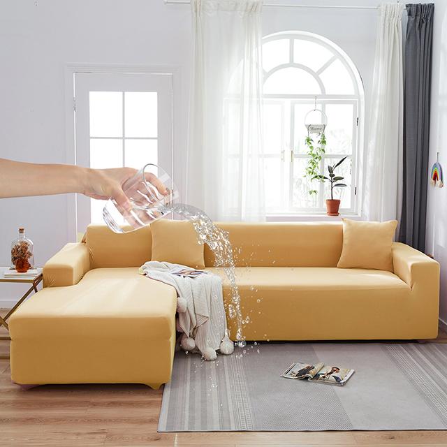 Water Proof Elastic Sofa Covers For Living Room Solid Color Sofa Slipcover Stretch Couch Cover Corner L Shape Sofa Need Buy 2pcs