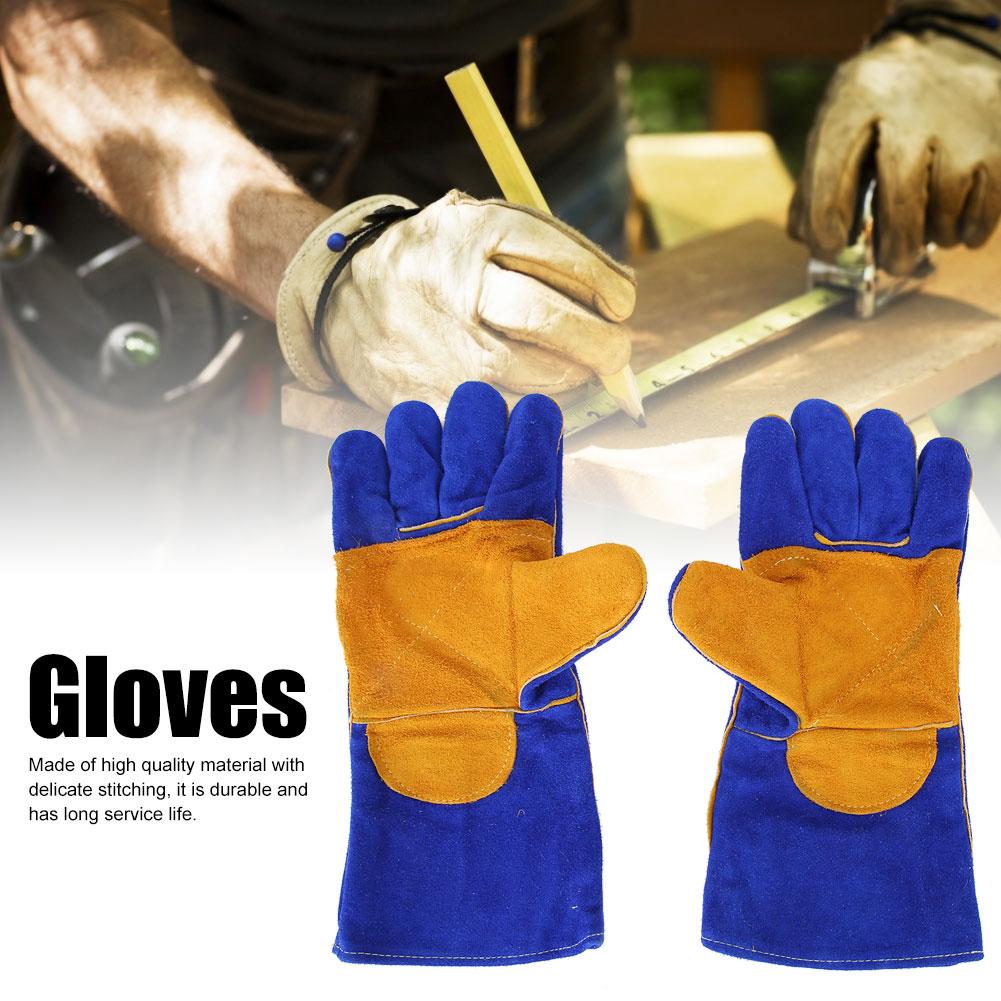 Hochtemperaturbeständige Rindsleder-Schweißarbeitshandschuhe für Gartenarbeit, Wartung, Lager