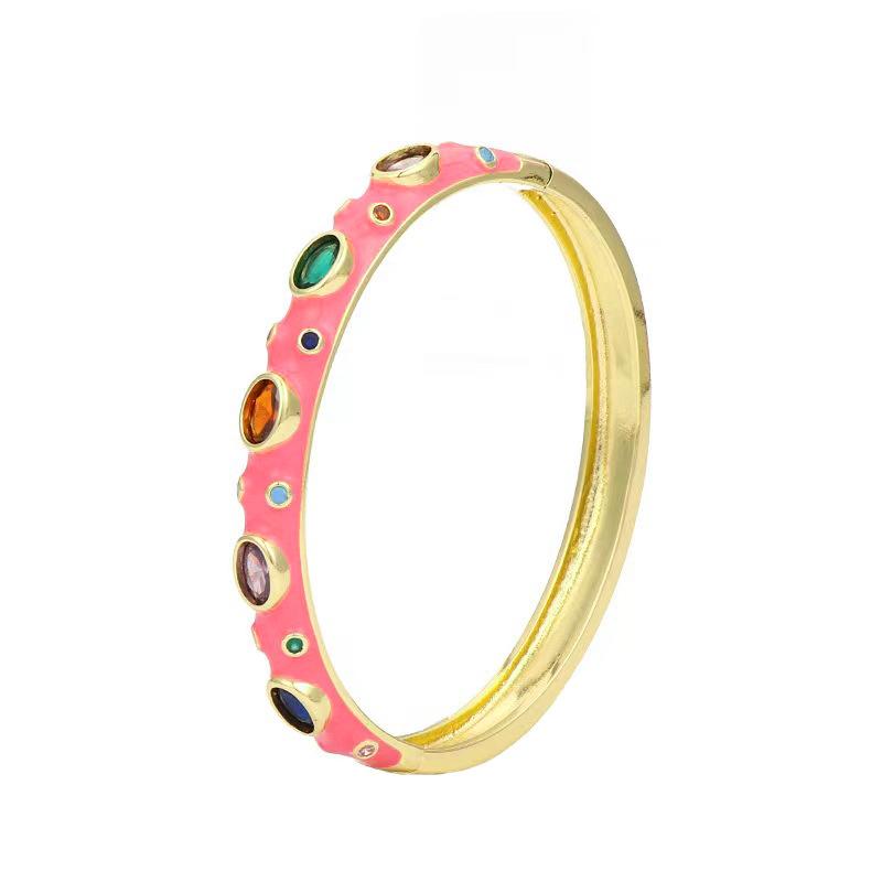 European and American Fashion Zirconium Multi-color Oil Dripping Bracelet New Style High-end Bracelet for Women
