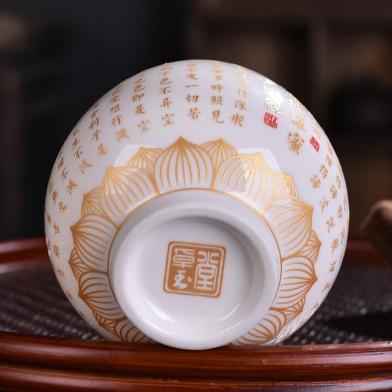 Blanc De Chine Herz Sutra Baifu Meistertasse Weißes Jadeporzellan Kung Fu Teeset Große persönliche besondere Teetasse