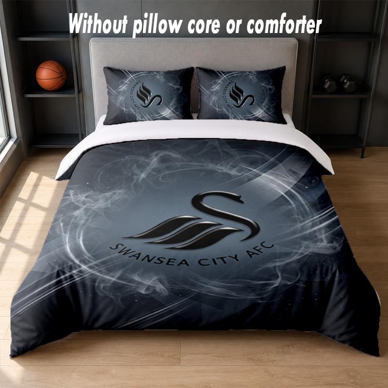 Set Biancheria da Letto Swansea City Design 1 Copripiumino + 2 Federe Morbido Traspirante Biancheria da Letto per la Casa