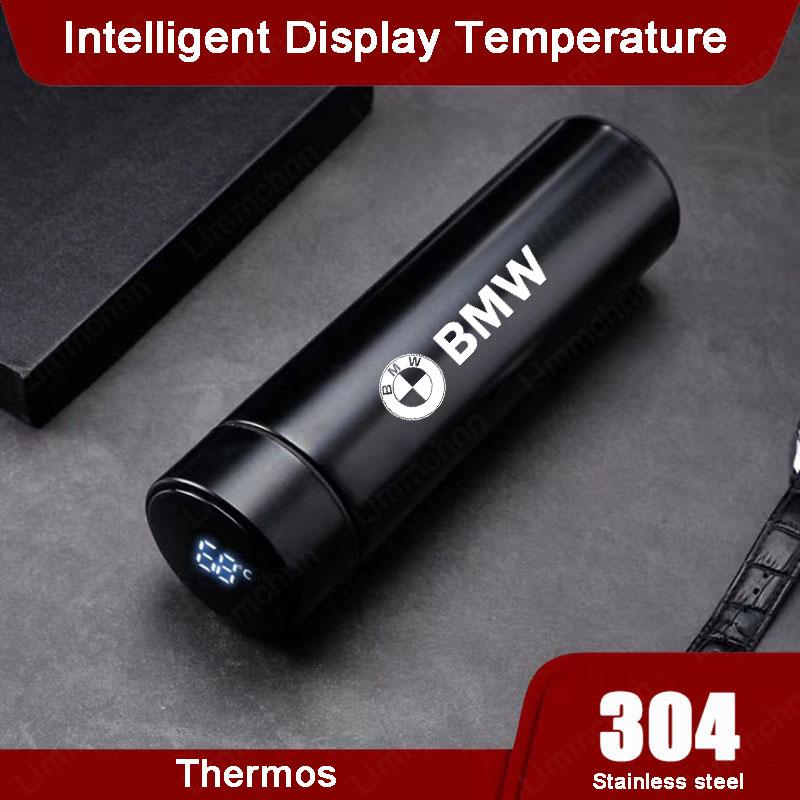 For Bmw M E46 E90 E60 F10 F30 X3 X5 M2 M3 M5 M6 Car Logo Temperature Display Thermos Cup Stainless Steel Divided Thermos Bottle