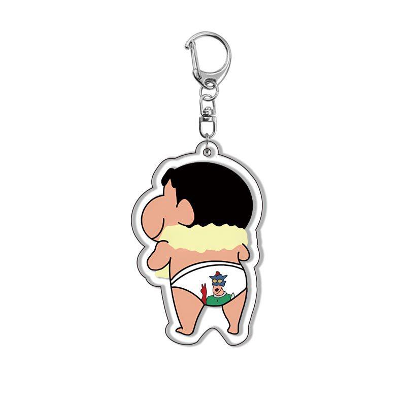 Crayon Shin-chan Acrylic Double Sided Keychain Shinnosuke Nohara Misae Nohara Cartoon Charm Anime Peripherals Cute Cartoon