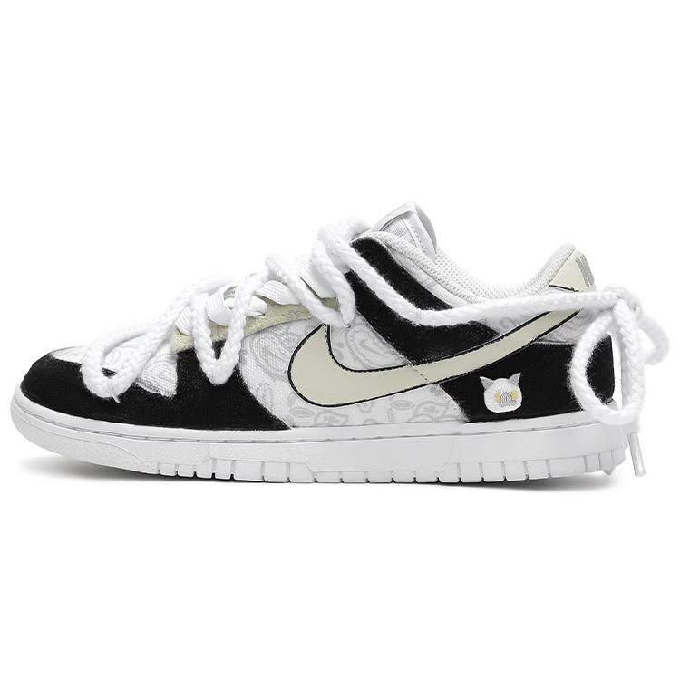 

Nike Dunk Low White Paisley Low top Skateboard Shoes Women s Black White Beige DJ9955-100(Team33-) 36.5