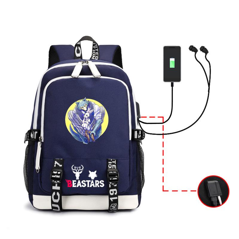 Animal Rhapsody Beastars Peripheral Women'S Bag Usb School Bag Multifunctional Large Capacity Backpack