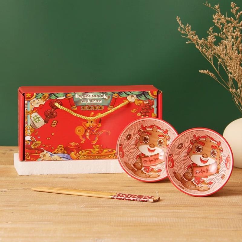 Dragon Phoenix Auspicious Tableware Set