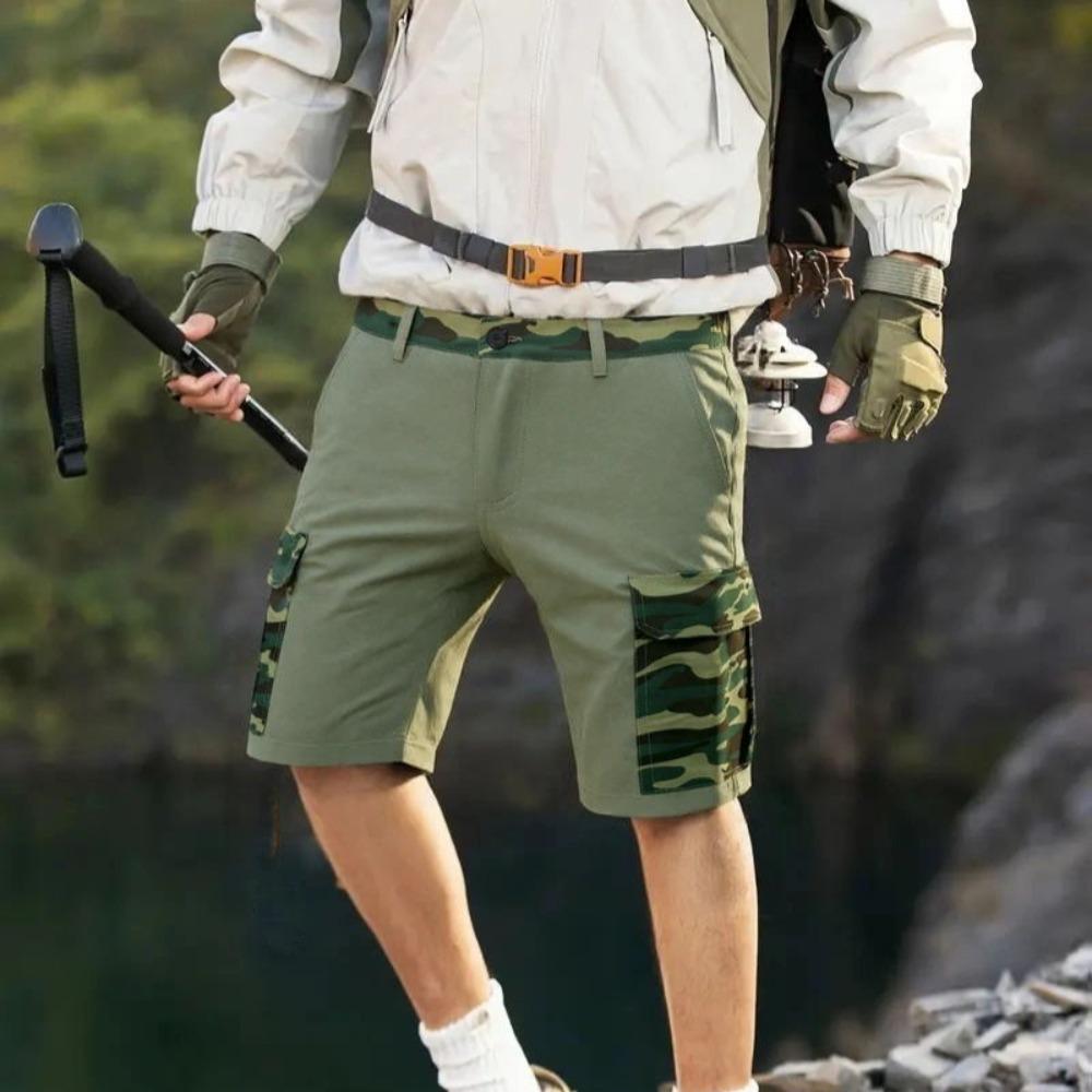

2025 New Men s Outdoor Sports Mountaineering Multi-pocket Shorts In Fashionable Solid Color Men s Sports and Fitness Shorts 3XL армія зелений колір