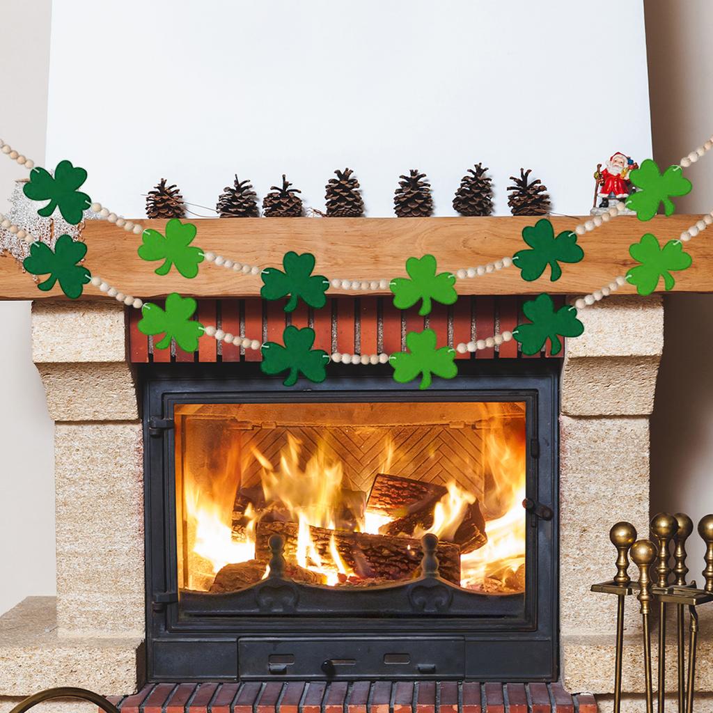 St. Patrick's Day Banner Wooden Bead Wreath Suitable For St. Patrick's Day Decorative Hanging