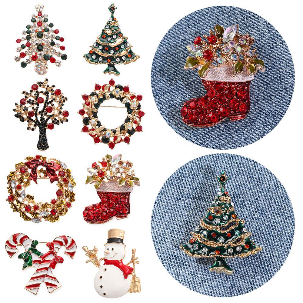 Módní šperky s kamínky Vánoční dárek Vánoční brože Odznaky Brože Špendlíky na vánoční stromeček