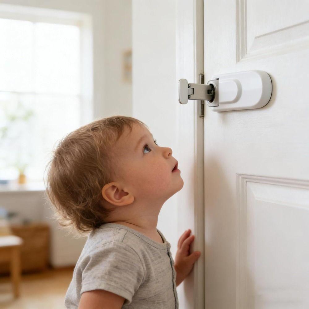 No Tools Required Door Lock No Adhesives Required Snap-On Design Snap-On Door Lock Simple Install Child Proof Door Lock