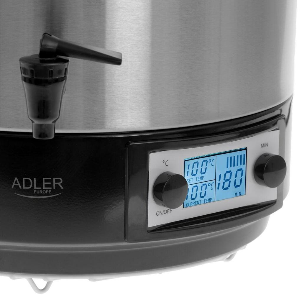 Adler-Europe AD 4496 Elektrischer Pasteurisierkessel 28L Schwarz/Edelstahl