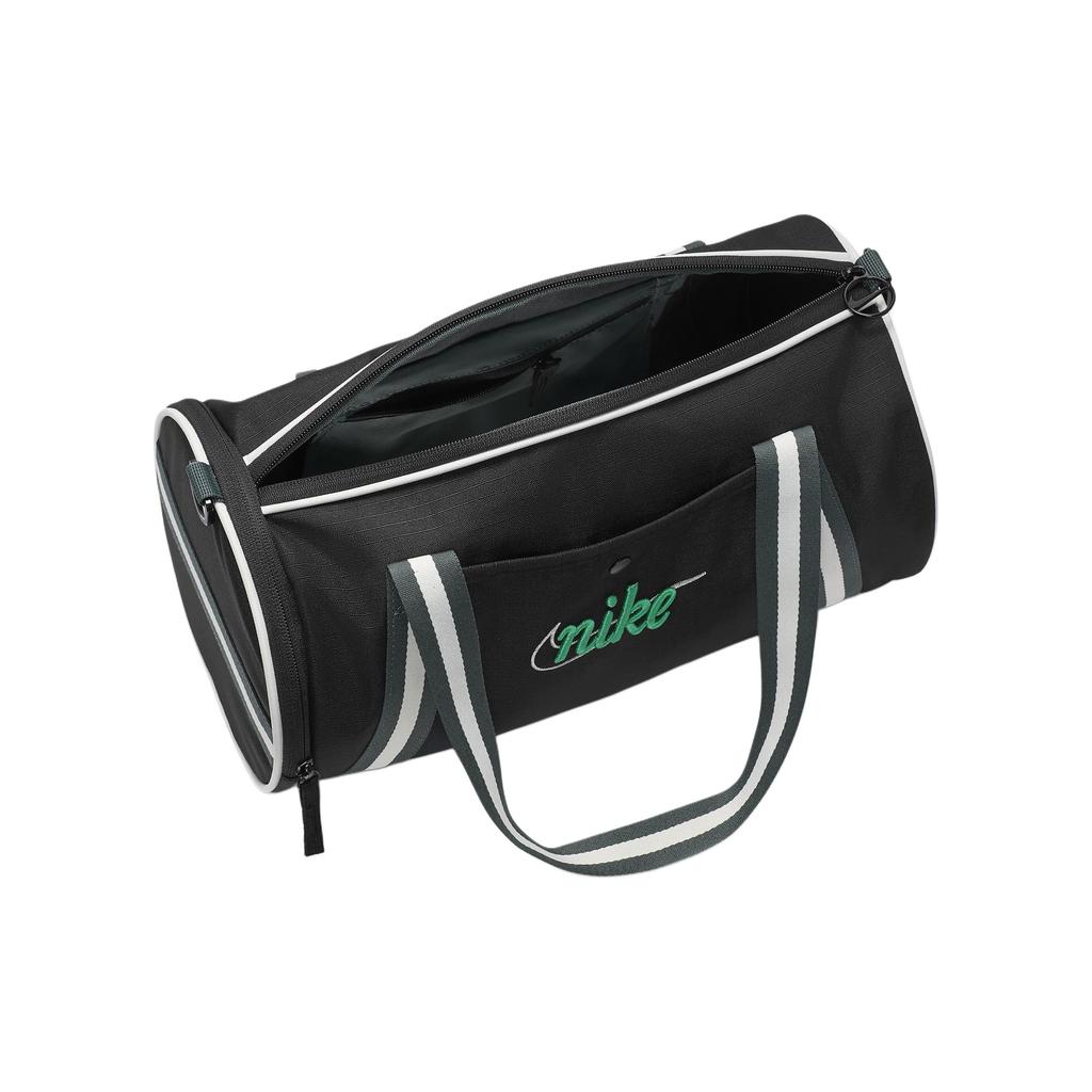 New Nike Polyester Portable One Shoulder Crossbody Gym Bags Large Size Unisex Black & Vintage Green & Stadium Green DR6261-013