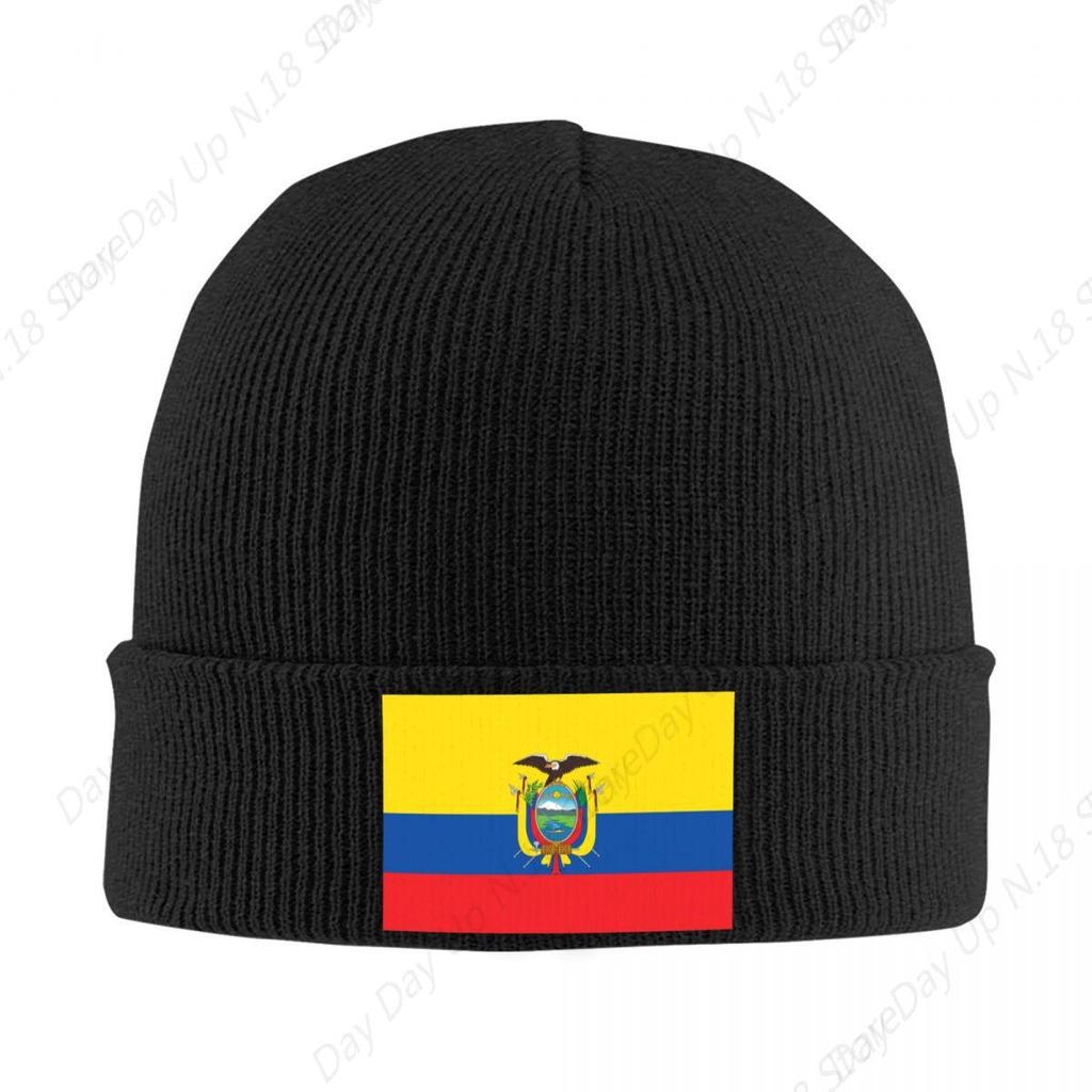 Custom Flag Of Ecuador Skullies Beanies Caps Cool Winter Warm Men Women Knit Hat Adult Unisex Ecuadorean Proud Bonnet Hat