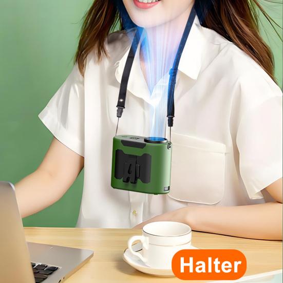 Waist Clip Cooling Fan with LED Light 5 Speed Adjustable 10000mAh Rechargeable Wearable Fan Multifunctional Portable Heatstroke Prevention Belt Fan