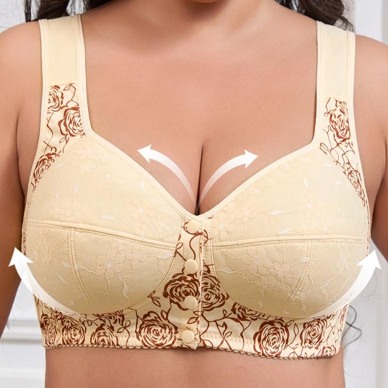 1XL-5XL Бюстгальтер с передней застежкой для большой груди, Европейский размер Плюс сайз, Трансграничный 3XL(95-107.5kg) бежевый