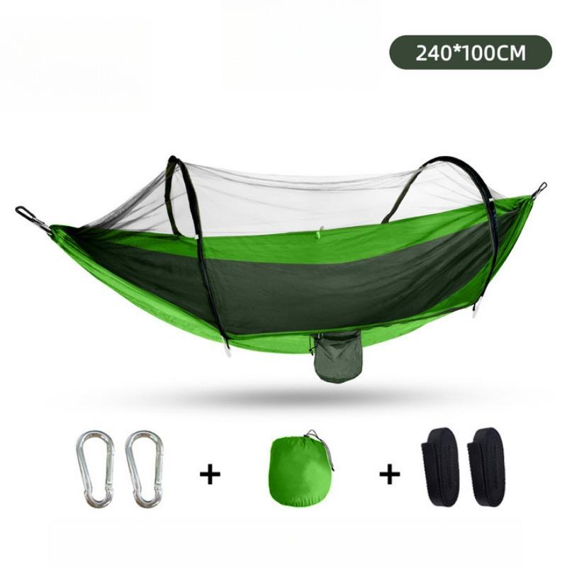 Fully Automatic Quick-opening Hammock with Mosquito Net Outdoor Single Nylon Cloth Mosquito Proof Hammock