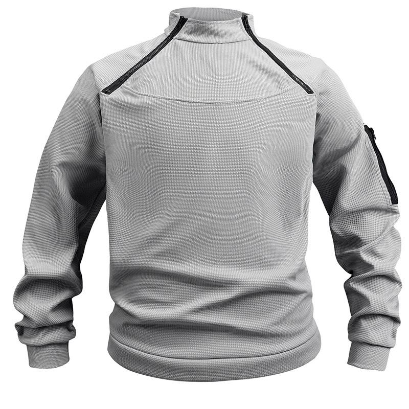 Men's Tactical Stand-Up Collar Sweatshirt – Warm, Breathable, Loose-Fit for Autumn/Winter