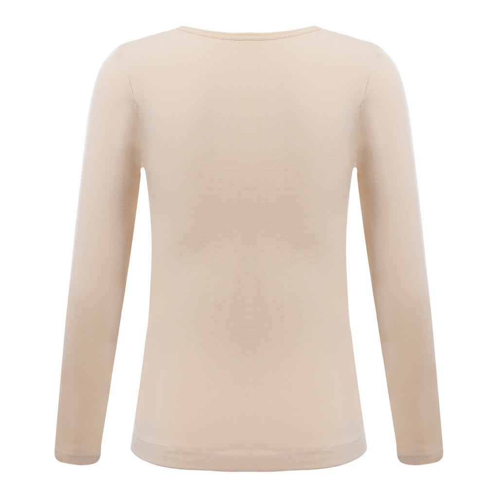 Autumn Winter Pullovers Shirt Kids Girls Thermal Long Sleeve Stretchy Thin Fleece Base Shirt