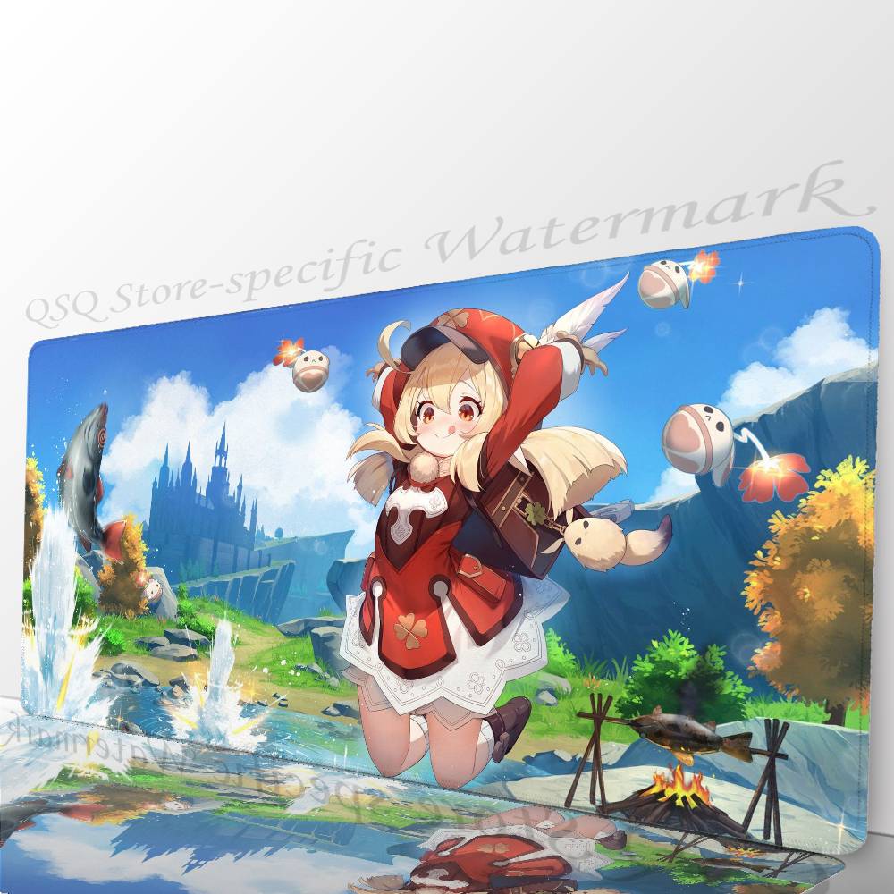 Klee Anime G-Genshin Impact Mousepad Non-slip Suitable For Office Computers Laptops E-sports Game Desk Mats XXL Keyboard
