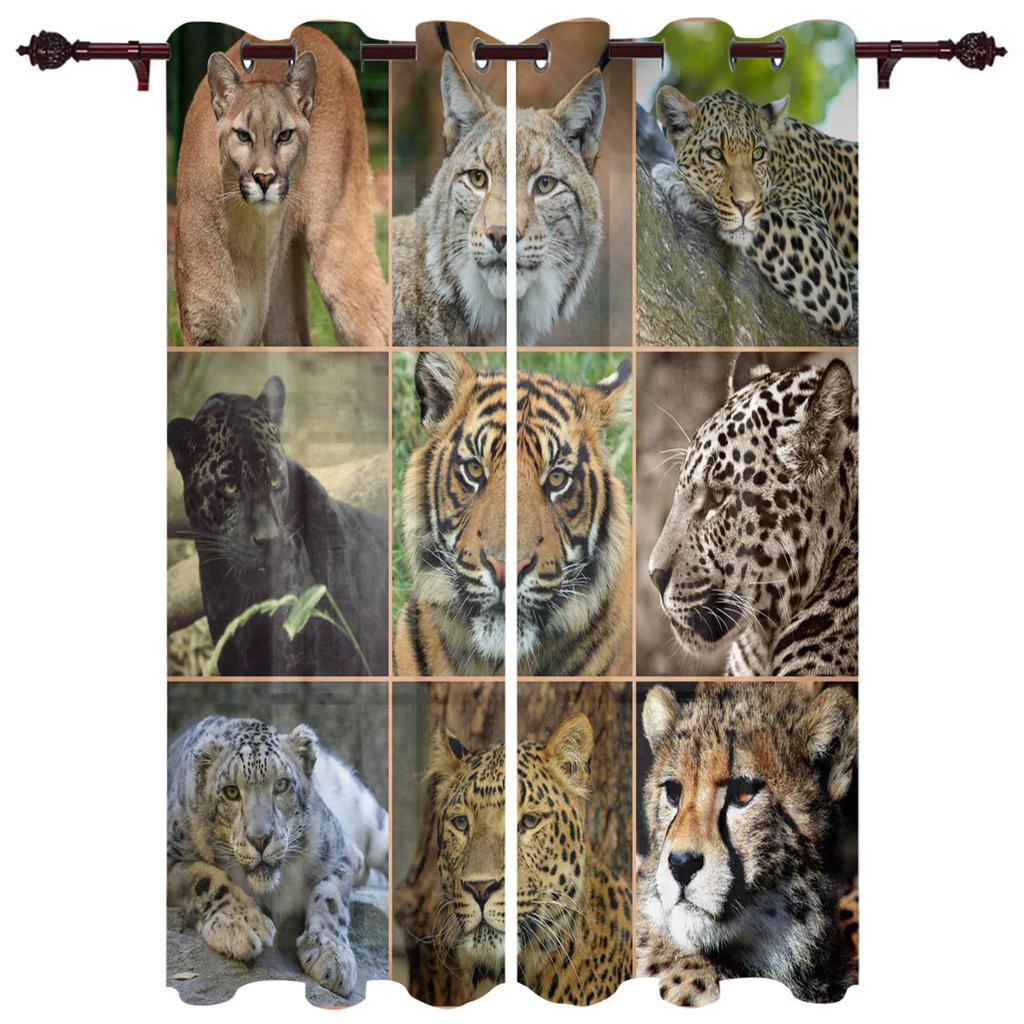 Leopard Afrika Djur Fönstergardiner Heminredning Vardagsrumsgardiner Kök Draperier Panelgardiner för Sovrum