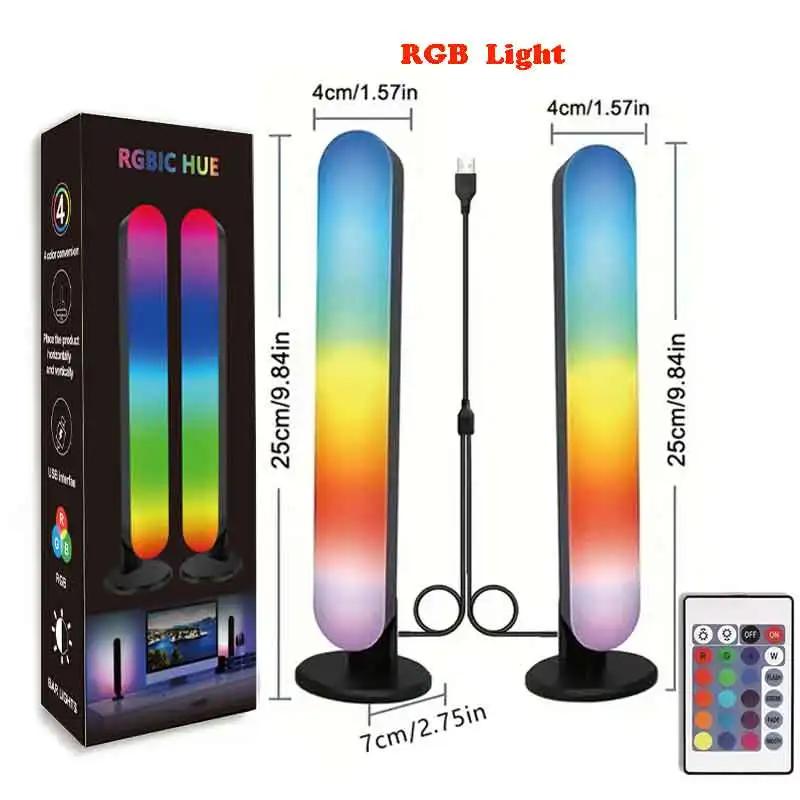 2pcs RGB Led Light Bar Music Rhythm Lights for Gaming Room Tv and Party Decoration Sync with Music Rgb Desk Lamp