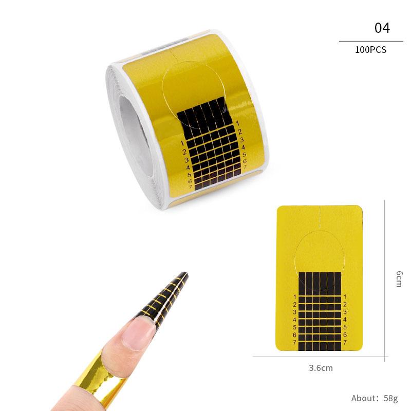 100Pcs/Lot French Nail Form Tips Nail Sticker Extension Acrylic UV Gel Curve False Nails Art Tools DIY Guide Forms Manicure Set