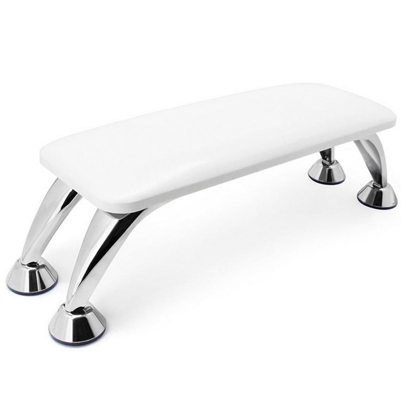 

1 шт. Белый съемный коврик-подлокотник из ПУ кожи для нейл-арта с кронштейном из нержавеющей стали - Перчатки для ногтей Подушка для рук для салонного домашнего использования белый