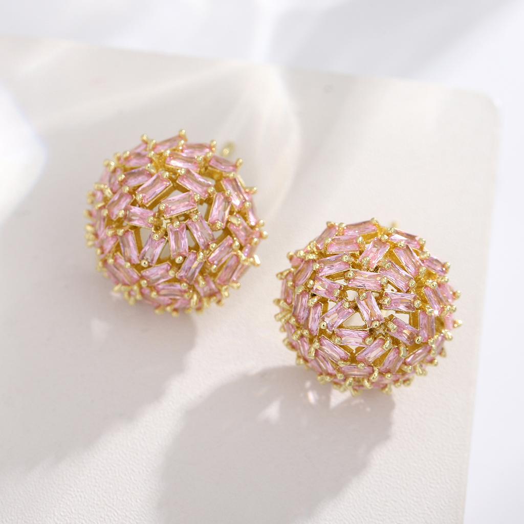 Stylish Designer Earrings: Minimalist Geometric Round Ball Earrings - Ultra Sparkling Light Luxury and Elegant