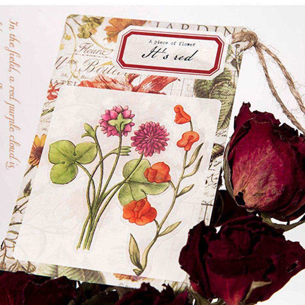 

Наклейка ПЭТ Штамп Серия Цветы Наклейка Свежие Растения Наклейки Канцелярские товары Материал для DIY D