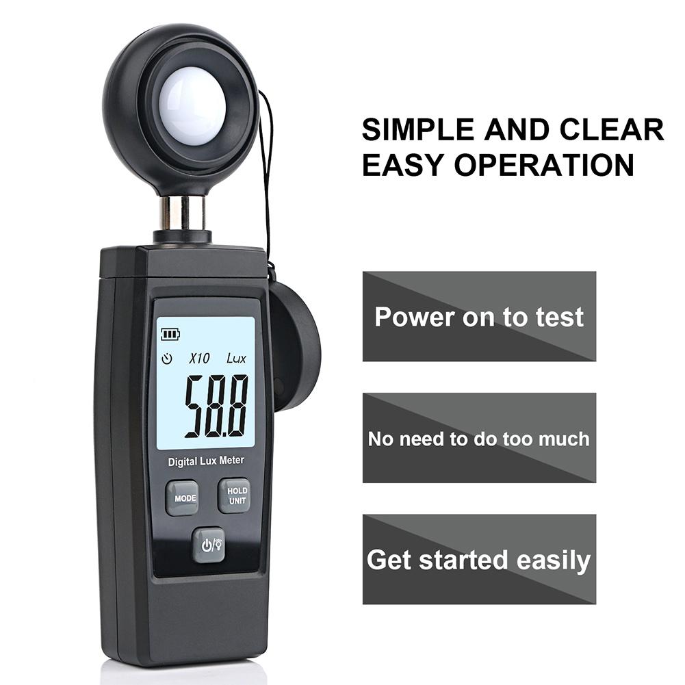 Digital Mini Lux Meter LCD Display Handheld Illuminometer 0-200000 Lux Luminometer High Accuracy Photometer Luxmeter