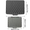 Non-slip Silicone Drainage Mat Large Size Non-slip Foldable Dish Drying Mat Anti-scald Coaster Utensils Drying Sink Placemat