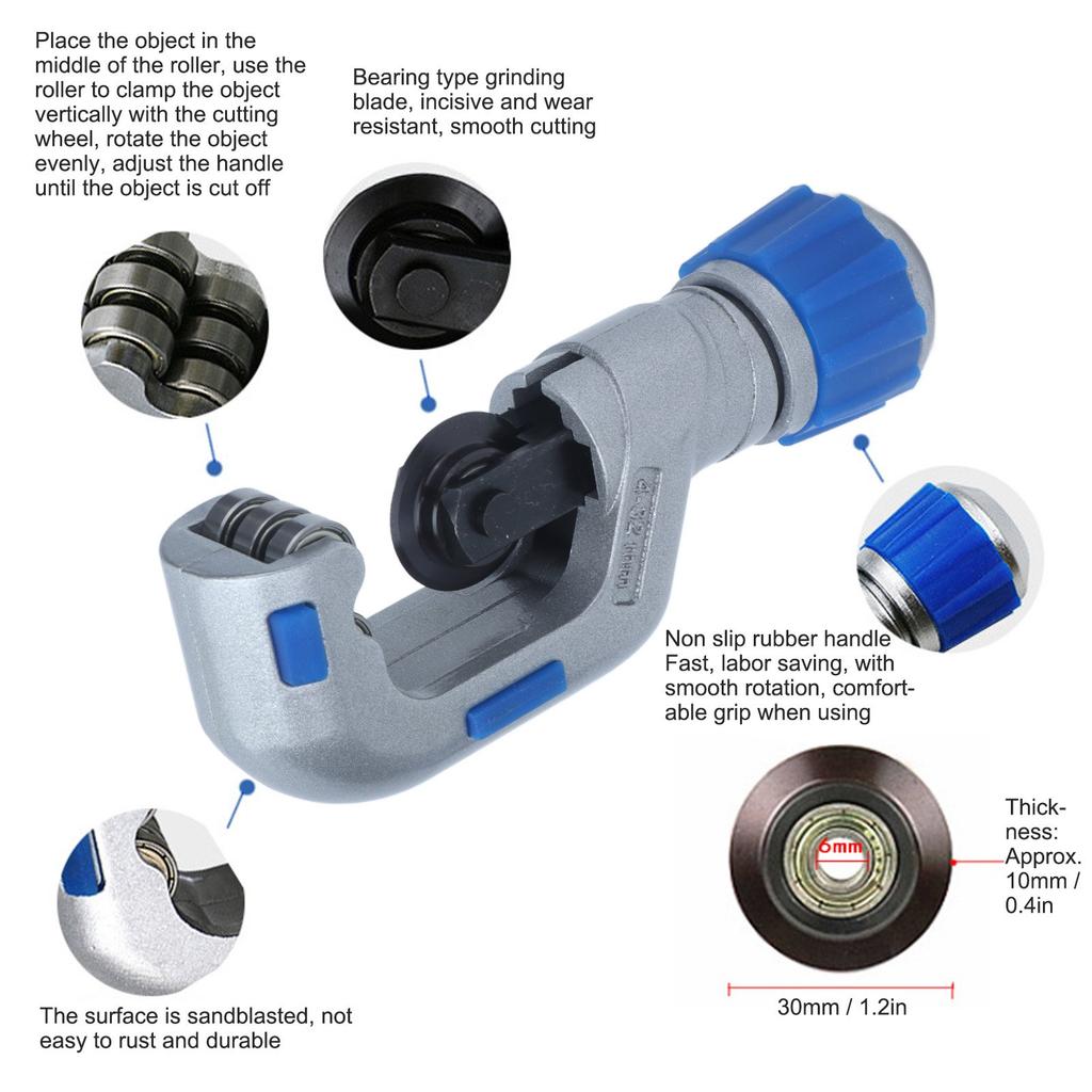 Pipe Cutter Roller Bearing Type Manual Adjustable Cutting Tool for PVC Aluminum Copper Tubes4-32mm
