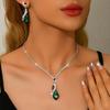 High-End Edelstein Liebe Mode Luxus Dinnerparty Stil Ohrringe Halskette Zweiteiliges Schmuckset