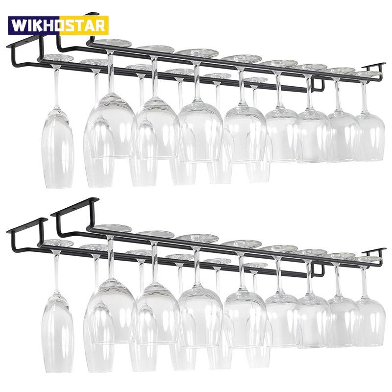 Wall Mount Wine Glass Holder Under Cabinet Wine Glass Holder Hanger Organizer Convenience Hanging Stemware Holder For Kitchen