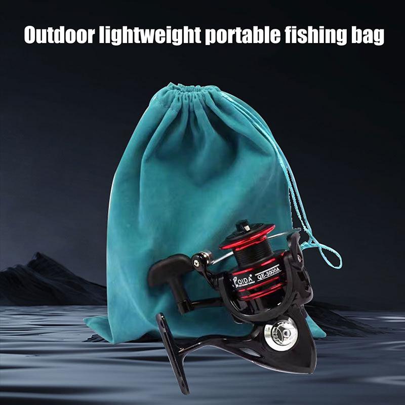 1/3Pcs Fishing Tackle Fishing Gear Accessories Wheel Storage Pouch Bag Fishing Reel Bag Portable Drawstring Reel Protect