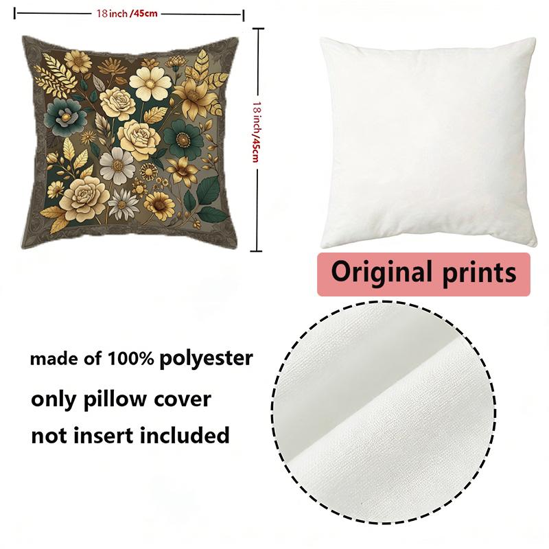 Vintage Floral Damask Decorative Throw Pillow Covers Pattern Cushion Cover Suitable For Sofa Bedroom Car Pillow Cover