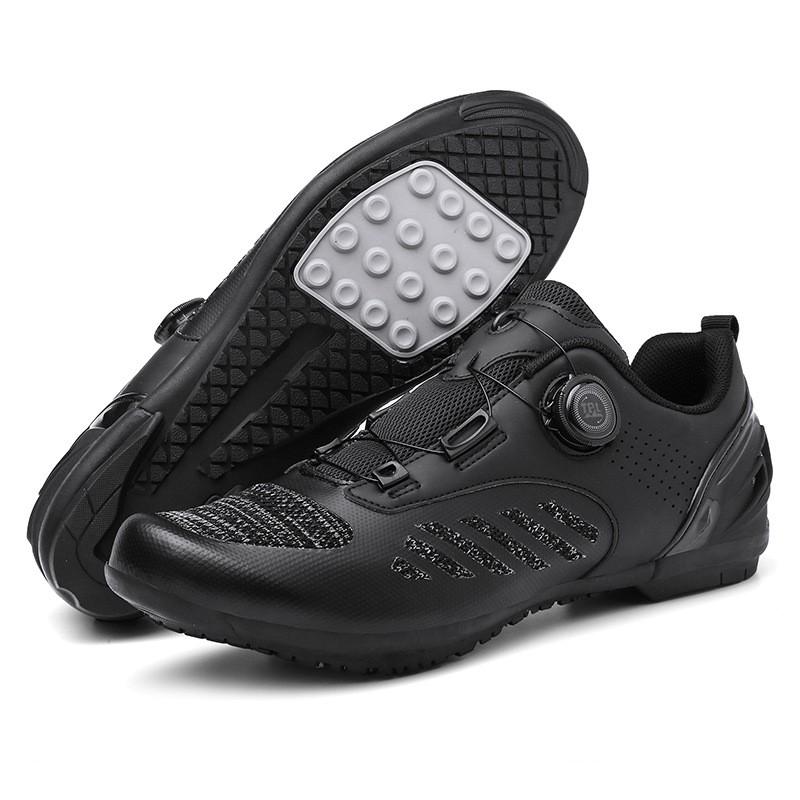 Scarpe da Ciclismo da Uomo Tomaia in Rete Senza Tacchette MTB Bici da Strada Trainer Indoor Unisex Leggere